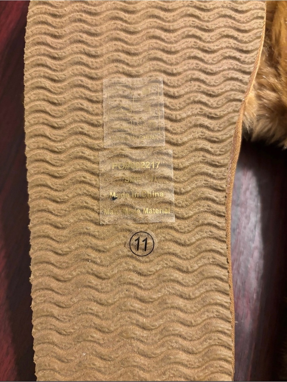 Plush Faux Fur Slide Slippers - Camel Brown - Picture 5 of 6